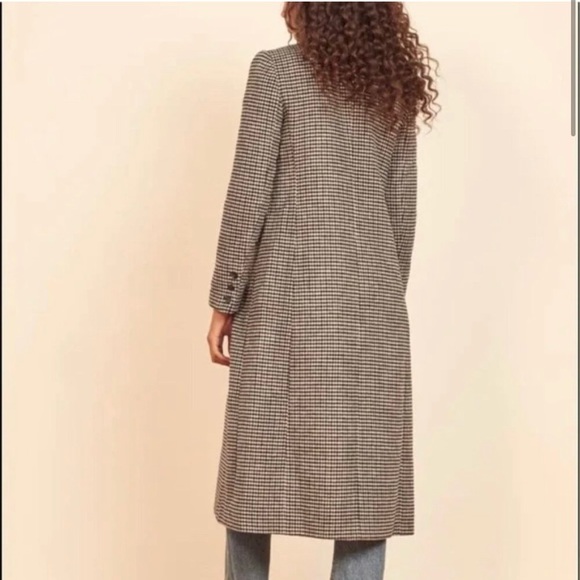 Reformation York Coat Black Grey Herringbone Size S - Picture 4 of 8